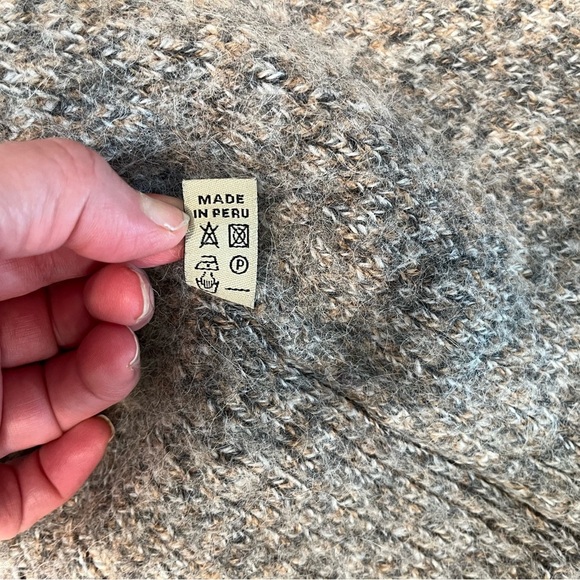 Peruvian Link Alpaca Wool Collection Taupe & Gray Open Front Cardigan Small - Picture 13 of 13